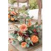 imageLings Moment 410quot Tall FreeStanding Wedding Aisle Artificial Flowers for Ceremony Decor 2PCS Emerald ampamp Gold Walkway Fake Floral Chair Markers Faux Rose Altar Arch Arrangement Decorations OutdoorOrterracotta