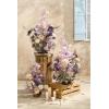 imageLings Moment 410quot Tall FreeStanding Wedding Aisle Artificial Flowers for Ceremony Decor 2PCS Emerald ampamp Gold Walkway Fake Floral Chair Markers Faux Rose Altar Arch Arrangement Decorations OutdoorPrlavender  Purple