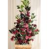 imageLings Moment 410quot Tall FreeStanding Wedding Aisle Artificial Flowers for Ceremony Decor 2PCS Emerald ampamp Gold Walkway Fake Floral Chair Markers Faux Rose Altar Arch Arrangement Decorations OutdoorBordeaux Red