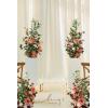 imageLings Moment 410quot Tall FreeStanding Wedding Aisle Artificial Flowers for Ceremony Decor 2PCS Emerald ampamp Gold Walkway Fake Floral Chair Markers Faux Rose Altar Arch Arrangement Decorations OutdoorOrterracotta