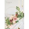 imageLings Moment Candle Holder Hoop Wreath Floral Centerpieces for Sweetheart Table Head Table Ceremony Reception Artificial Flowers Wedding Decorations Set of 3 Dusty RoseMauve  Dusty Rose