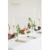 imageLings Moment Candle Holder Hoop Wreath Floral Centerpieces for Sweetheart Table Head Table Ceremony Reception Artificial Flowers Wedding Decorations Set of 3 Dusty RoseMauve  Dusty Rose