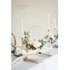 imageLings Moment Candle Holder Hoop Wreath Floral Centerpieces for Sweetheart Table Head Table Ceremony Reception Artificial Flowers Wedding Decorations Set of 3 Dusty RoseWhite