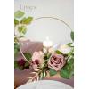 imageLings Moment Candle Holder Hoop Wreath Floral Centerpieces for Sweetheart Table Head Table Ceremony Reception Artificial Flowers Wedding Decorations Set of 3 Dusty RoseMarsala  Dusty Rose