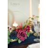 imageLings Moment Candle Holder Hoop Wreath Floral Centerpieces for Sweetheart Table Head Table Ceremony Reception Artificial Flowers Wedding Decorations Set of 3 Dusty RoseNavy Blue  Burgundy