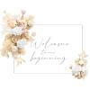 imageLings Moment 2 Wedding Artificial Sign Flower Swag Arch Floral Garlands Gold Champagne Christmas for Ceremony Party Reception Entrance Welcome Easel Door Backdrop Decor Wall Home Entryway OutdoorWht White  Beige