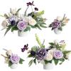 imageLings moment Wedding Centerpiece Flower with Vase for CeremonyReception Tabletop Mantel Archway Aisle Set of 4Black ampamp TerracottaLilac Gold