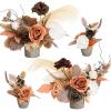 imageLings moment Wedding Centerpiece Flower with Vase for CeremonyReception Tabletop Mantel Archway Aisle Set of 4Black ampamp TerracottaThanksgiving