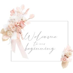 imageLings Moment 2 Wedding Artificial Sign Flower Swag Arch Floral Garlands Gold Champagne Christmas for Ceremony Party Reception Entrance Welcome Easel Door Backdrop Decor Wall Home Entryway OutdoorGlowing Blush