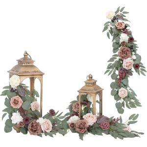 imageLings Moment 6Pack 2ft Artificial Flowers Garland Rust ampamp Sepia Lantern Flower Centerpieces Wedding Aisle Decor Brown Chair Flowers Arch Floral for Signs DIY Table Wall Window Cake DecorationMauve
