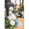 imageLings Moment 6Pack 2ft Artificial Flowers Garland Black ampamp Burgundy Lantern Flower Centerpieces Wedding Aisle Decor Chair Flowers Arch Floral for Signs DIY Table Wall Window Cake DecorationDusty Blue  Navy