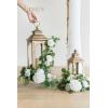 imageLings Moment 6Pack 2ft Artificial Flowers Garland Black ampamp Burgundy Lantern Flower Centerpieces Wedding Aisle Decor Chair Flowers Arch Floral for Signs DIY Table Wall Window Cake DecorationWhite