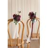 imageLings Moment 8pcs Wedding Aisle Chair Decorations Artificial Pew Flowers Markers Arrangements with Cards Chiffon Ribbons Rust ampamp Sepia Ceremony Chair Back Floral Decor Reception Church Party OutdoorBordeaux Red