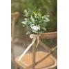 imageLings Moment 8pcs Wedding Artificial Aisle Pew Flowers Chair Decorations Arrangement with Chiffon Ribbons for Ceremony Chair Back Floral Decor Reception Church Rose Hanging Party OutdoorWhtwhite  Sage  Babys Breath