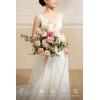 imageLings Moment Peach Wedding Bouquets for Bride Apricot Bridal Bouquets for Bride15 Inch Free Form Artificial Wedding Flower BouquetDusty Rose  Cream 02