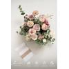 imageLings Moment Peach Wedding Bouquets for Bride Apricot Bridal Bouquets for Bride15 Inch Free Form Artificial Wedding Flower BouquetDusty Rose  Cream 02