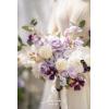 imageLings Moment Peach Wedding Bouquets for Bride Apricot Bridal Bouquets for Bride15 Inch Free Form Artificial Wedding Flower BouquetLilac  Cream