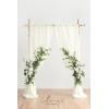 imageLings Moment Wedding Arch Flowers Kit Pack of 4 2pcs Boho Artificial Flowers Garland Arrangements 2pcs Hanging Drapes Ceremony Reception Arbor Backdrop Rust Sepia Floral Outdoor Rose DecorWhite  Sage