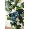 imageLings Moment Wedding Arch Flowers Kit Pack of 4 2pcs Boho Artificial Flowers Garland Arrangements 2pcs Hanging Drapes Ceremony Reception Arbor Backdrop Rust Sepia Floral Outdoor Rose DecorDusty Blue  Navy