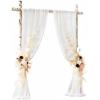 imageLings Moment Wedding Arch Flowers Kit Pack of 4 2pcs Boho Artificial Flowers Garland Arrangements 2pcs Hanging Drapes Ceremony Reception Arbor Backdrop Rust Sepia Floral Outdoor Rose DecorWhite  Beige