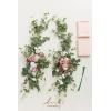 imageLings Moment Wedding Arch Flowers Kit Pack of 4 2pcs Boho Artificial Flowers Garland Arrangements 2pcs Hanging Drapes Ceremony Reception Arbor Backdrop Rust Sepia Floral Outdoor Rose DecorDusty Rose  Mauve Light