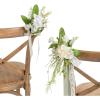imageLings Moment 8pcs Wedding Aisle Chair Decorations Artificial Pew Flowers Markers Arrangements with Cards Chiffon Ribbons Rust ampamp Sepia Ceremony Chair Back Floral Decor Reception Church Party OutdoorLily White  Olive