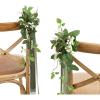 imageLings Moment 8pcs Wedding Artificial Aisle Pew Flowers Chair Decorations Arrangement with Chiffon Ribbons for Ceremony Chair Back Floral Decor Reception Church Rose Hanging Party OutdoorWhtwhite  Sage  Greenery2024 New