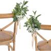 imageLings Moment 8pcs Wedding Artificial Aisle Pew Flowers Chair Decorations Arrangement with Chiffon Ribbons for Ceremony Chair Back Floral Decor Reception Church Rose Hanging Party OutdoorWhtwhite  Sage  Babys Breath