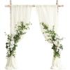 imageLings Moment Wedding Arch Flowers Kit Pack of 4 2pcs Boho Artificial Flowers Garland Arrangements 2pcs Hanging Drapes Ceremony Reception Arbor Backdrop Rust Sepia Floral Outdoor Rose DecorWhite  Sage
