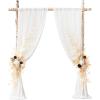 imageLings Moment Wedding Arch Flowers Kit Pack of 4 2pcs Boho Artificial Flowers Garland Arrangements 2pcs Hanging Drapes Ceremony Reception Arbor Backdrop Rust Sepia Floral Outdoor Rose DecorWhite  Beige