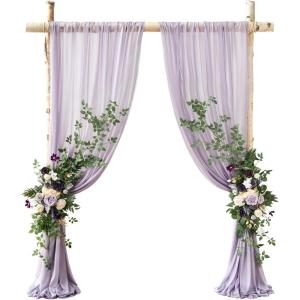 imageLings Moment Wedding Arch Flowers Kit Pack of 4 2pcs Boho Artificial Flowers Garland Arrangements 2pcs Hanging Drapes Ceremony Reception Arbor Backdrop Rust Sepia Floral Outdoor Rose DecorLilac  Gold