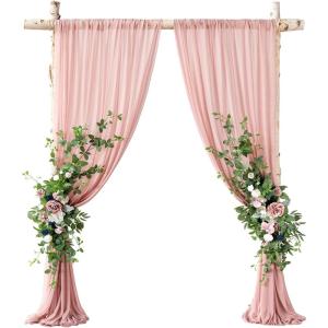 imageLings Moment Wedding Arch Flowers Kit Pack of 4 2pcs Boho Artificial Flowers Garland Arrangements 2pcs Hanging Drapes Ceremony Reception Arbor Backdrop Rust Sepia Floral Outdoor Rose DecorDusty Rose  Navy