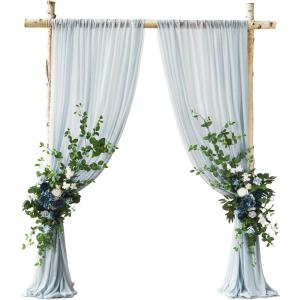 imageLings Moment Wedding Arch Flowers Kit Pack of 4 2pcs Boho Artificial Flowers Garland Arrangements 2pcs Hanging Drapes Ceremony Reception Arbor Backdrop Rust Sepia Floral Outdoor Rose DecorDusty Blue  Navy