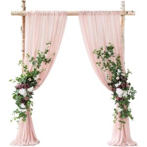 imageLings Moment Wedding Arch Flowers Kit Pack of 4 2pcs Boho Artificial Flowers Garland Arrangements 2pcs Hanging Drapes Ceremony Reception Arbor Backdrop Rust Sepia Floral Outdoor Rose DecorDusty Rose  Mauve