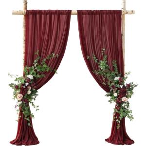 imageLings Moment Wedding Arch Flowers Kit Pack of 4 2pcs Boho Artificial Flowers Garland Arrangements 2pcs Hanging Drapes Ceremony Reception Arbor Backdrop Rust Sepia Floral Outdoor Rose DecorMarsala  Blush