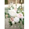 imageLings Moment 2PCS Green Artificial Flower Garland Floral Swags Centerpieces White Wedding Arch Flower Greenery for Sweetheart Table Wall Window Home Garden Outdoor Decor Emerald ampamp Tawny BeigeWhtwhite