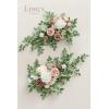 imageLings Moment 2PCS Green Artificial Flower Garland Floral Swags Centerpieces White Wedding Arch Flower Greenery for Sweetheart Table Wall Window Home Garden Outdoor Decor Emerald ampamp Tawny BeigePkdusty Rose