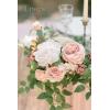 imageLings Moment 2PCS Green Artificial Flower Garland Floral Swags Centerpieces White Wedding Arch Flower Greenery for Sweetheart Table Wall Window Home Garden Outdoor Decor Emerald ampamp Tawny BeigePkdusty Rose