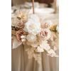 imageLings Moment 2PCS Green Artificial Flower Garland Floral Swags Centerpieces White Wedding Arch Flower Greenery for Sweetheart Table Wall Window Home Garden Outdoor Decor Emerald ampamp Tawny BeigeWhtwhite  Beige