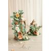 imageLings Moment 2Pack 2ft Artificial Flowers Garland Lantern Flower Centerpieces Wedding Aisle Decor Chair Flowers Arch Floral for Christmas Pew Signs DIY Table Wall Window Decoration Red ampamp SparkleBrnburnt Orange  Peach