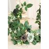 imageLings Moment 2Pack 2ft Artificial Flowers Garland Lantern Flower Centerpieces Wedding Aisle Decor Chair Flowers Arch Floral for Christmas Pew Signs DIY Table Wall Window Decoration Red ampamp SparkleGrnemerald  Tawny Beige