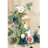 imageLings Moment 2Pack 2ft Artificial Flowers Garland Lantern Flower Centerpieces Wedding Aisle Decor Chair Flowers Arch Floral for Christmas Pew Signs DIY Table Wall Window Decoration Red ampamp SparklePkdusty Rose  Navy