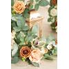 imageLings Moment 2Pack 2ft Artificial Flowers Garland Lantern Flower Centerpieces Wedding Aisle Decor Chair Flowers Arch Floral for Christmas Pew Signs DIY Table Wall Window Decoration Red ampamp SparkleBrnburnt Orange  Peach