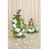 imageLings Moment 2Pack 2ft Artificial Flowers Garland Lantern Flower Centerpieces Wedding Aisle Decor Chair Flowers Arch Floral for Christmas Pew Signs DIY Table Wall Window Decoration Red ampamp SparkleWhtlily of the Valley White