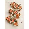 imageLings Moment 3pcs x195in Artificial Floral Swags Centerpieces Wedding Flower Arrangements for SweetheartHead Table Decor Wedding Backdrop Wall Arch Entrance Home Garden Decor  Sunset Terracotta