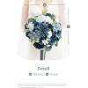 imageLings Moment Opulent Brown Bridal Bouquet for Bride Beige Wedding Bouquets for Bride 13 Inch Silk Round Artificial Wedding Flowers BouquetsBlunoble Navy Blue
