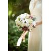 imageLings Moment Opulent Brown Bridal Bouquet for Bride Beige Wedding Bouquets for Bride 13 Inch Silk Round Artificial Wedding Flowers BouquetsPkdusty Rose  Cream