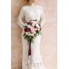 imageLings Moment Opulent Brown Bridal Bouquet for Bride Beige Wedding Bouquets for Bride 13 Inch Silk Round Artificial Wedding Flowers BouquetsRedmarsala