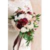 imageLings Moment Opulent Brown Bridal Bouquet for Bride Beige Wedding Bouquets for Bride 13 Inch Silk Round Artificial Wedding Flowers BouquetsRedmarsala