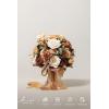 imageLings Moment Opulent Brown Bridal Bouquet for Bride Beige Wedding Bouquets for Bride 13 Inch Silk Round Artificial Wedding Flowers BouquetsWalnut Brown